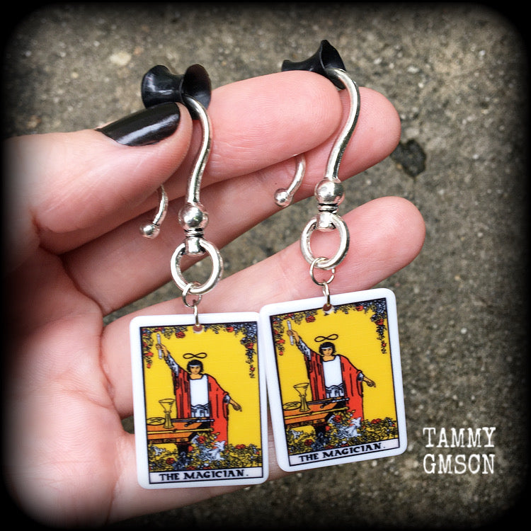 The Magician Tarot card earrings-Ear hangers