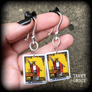 The Magician Tarot card earrings-Ear hangers