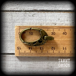 DIY antique bronze snap rings for tunnel earrings