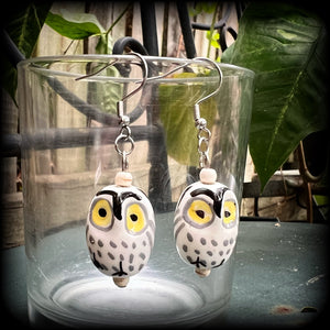 Ceramic owl earrings