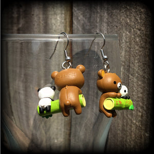 Rilakkuma bear earrings 