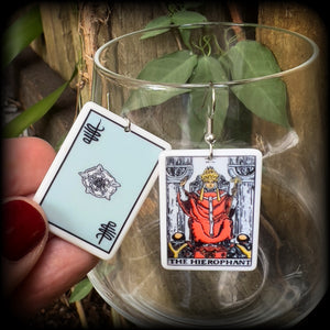The Hierophant tarot earrings-Tarot card earrings