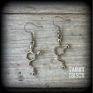 Dopamine molecule earrings