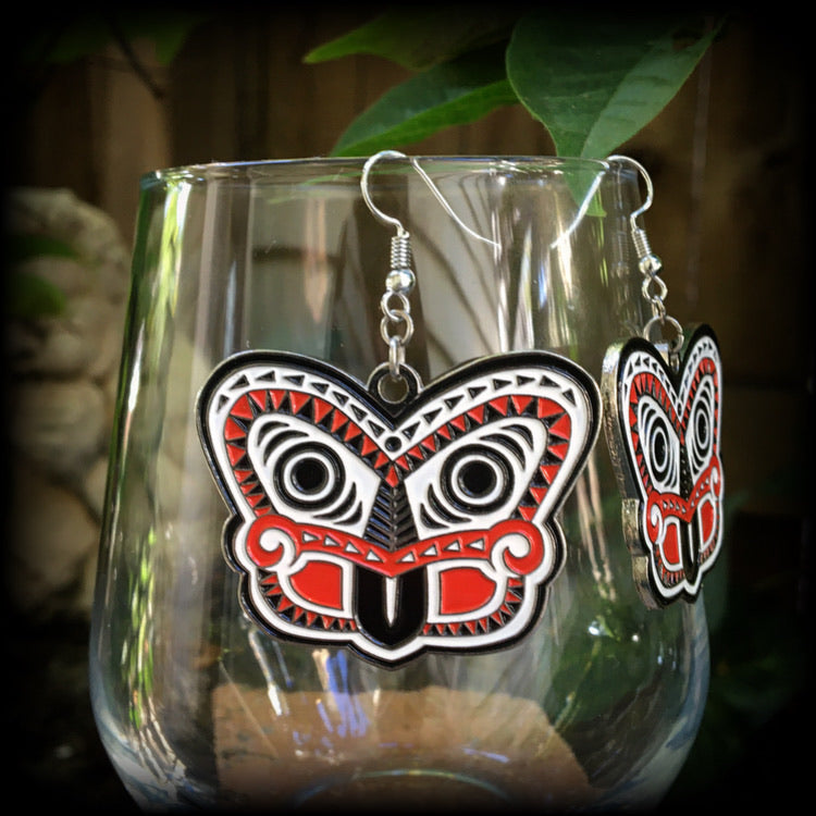 Polynesian earrings-Maori earrings-Tiki earrings