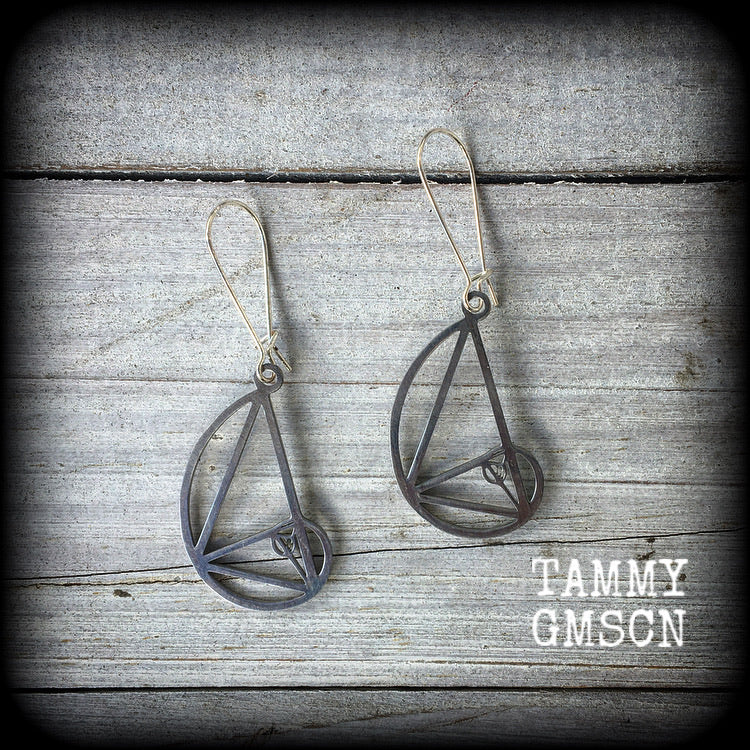 Fibonacci spiral earrings-Sacred Geometry jewelry