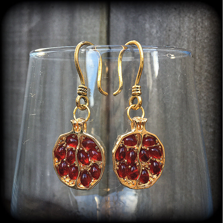 Persephone earrings-Pomegranate ear hangers