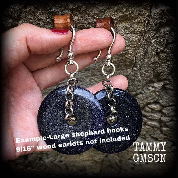 Blue sandstone earrings-Ear hangers