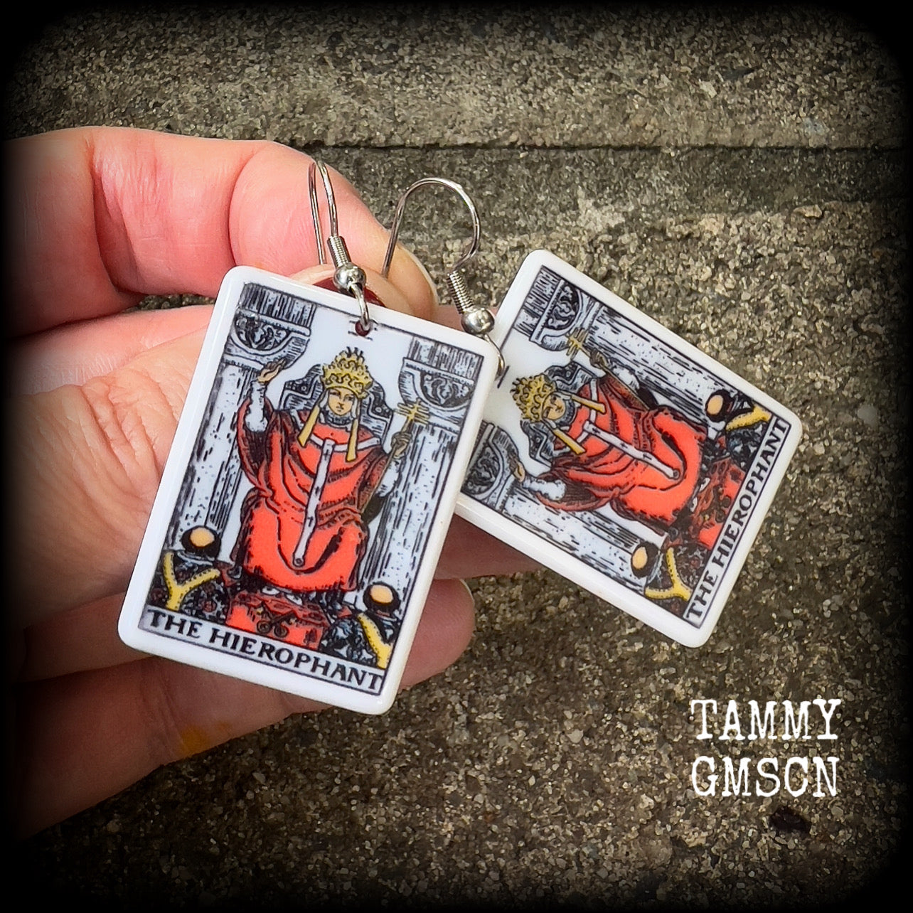 The Hierophant tarot earrings-Tarot card earrings