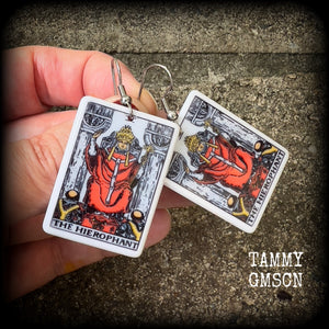The Hierophant tarot earrings-Tarot card earrings