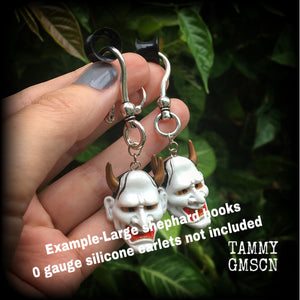 Hannya Mask earrings-Ear hangers