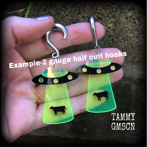 UFO gauged earrings