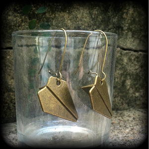 Airplane earrings-Origami aeroplane earrings