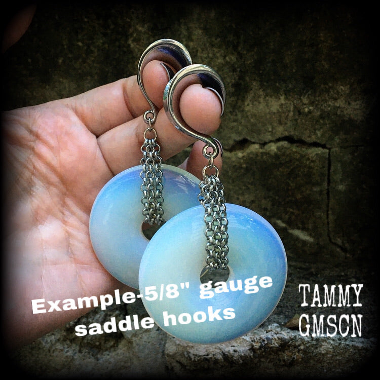 Opalite ear weights-Gauged earrings