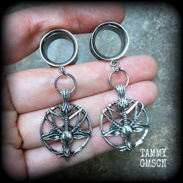 Sigil of Baphomet tunnel earrings