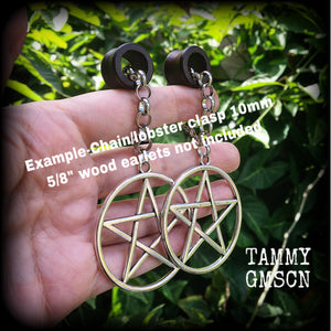 Pentagram earrings-Tunnel dangles