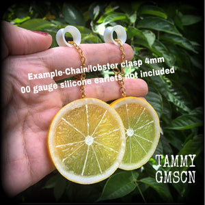 Lemon earrings-Fruit slice earrings