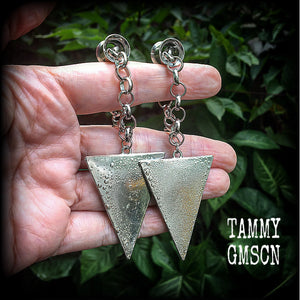 Geometric earrings-Triangle ear hangers