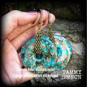 Turquoise Ocean jasper earrings-Ear hangers