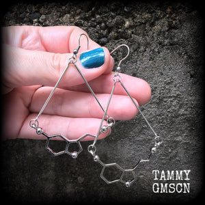 Serotonin molecule earrings 