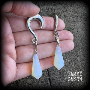 Opalite gauged earrings