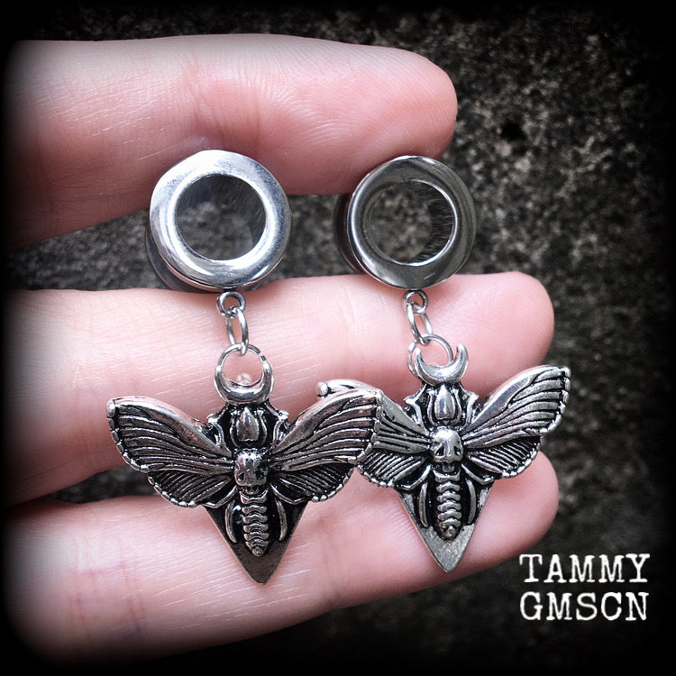 Deaths head moth tunnels-Moth earrings