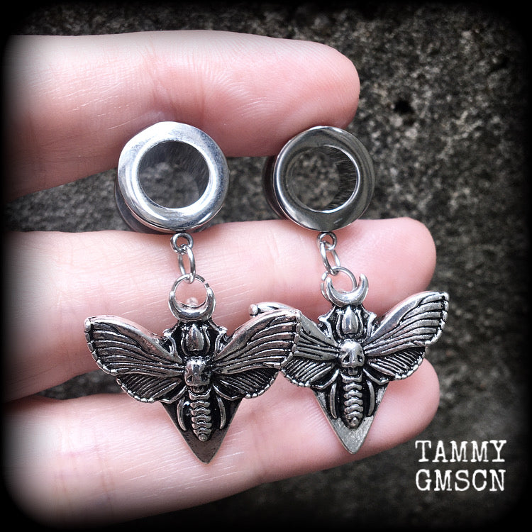 Deaths head moth tunnels-Moth earrings