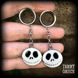 Jack Skellington tunnel earrings-NMBC