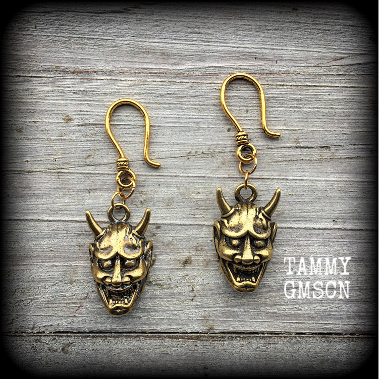 Hannya mask earrings-Japanese earrings