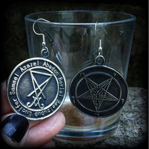 Baphomet earrings-Sigil of Lucifer earrings