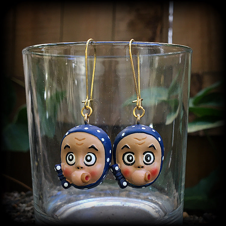 Japanese earring-Hyottoko earrings