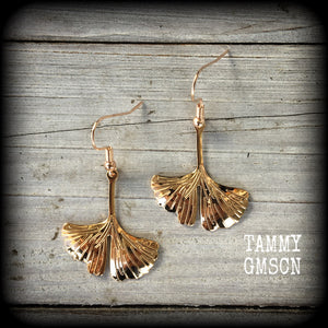 Ginkgo leaf earrings 