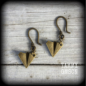 Airplane earrings-Paper plane earring