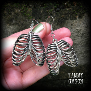 Ribcage earrings-Halloween earrings