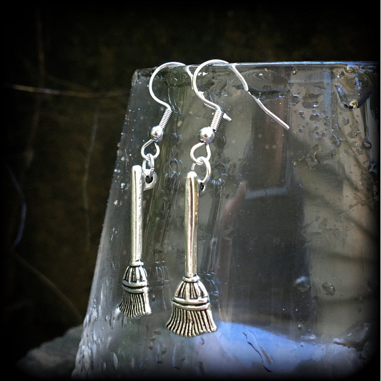 Besom earrings-Witches broom earrings