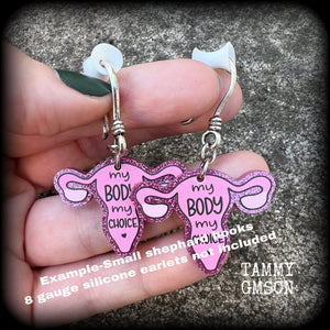 My body My choice earrings-Uterus earrings