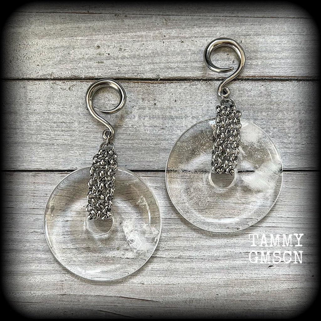 Quartz ear weights-Gauged earrings