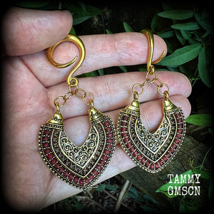 Kali Maa ethnic gauged earrings