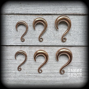 DIY Rose gold half curl hooks for stretched lobes