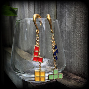 Tetris earrings-Ear hangers