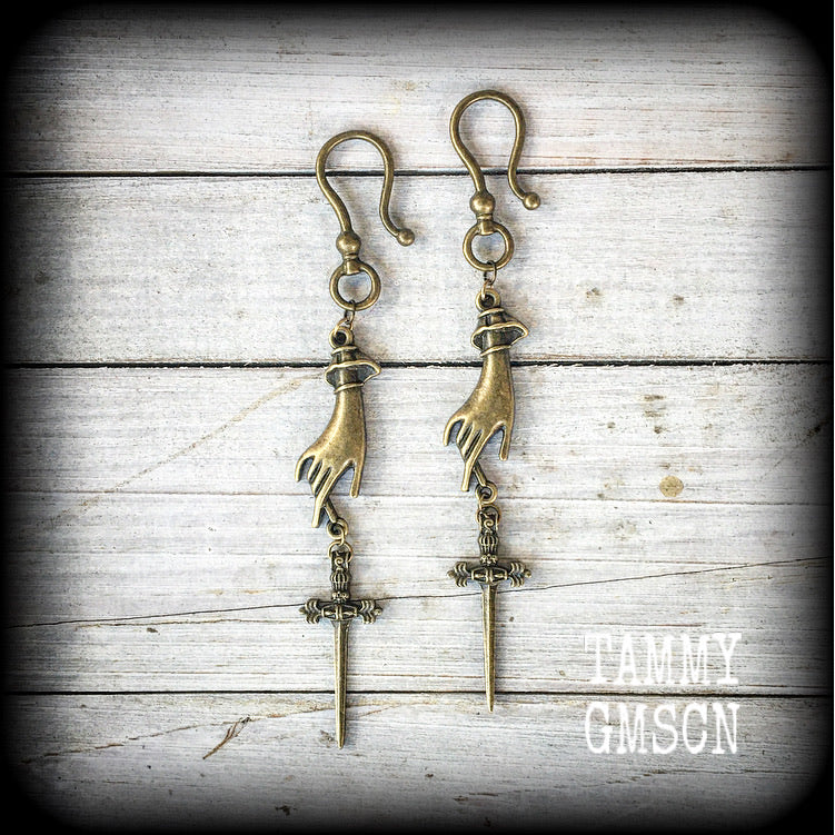 Ace of Swords earrings-Tarot earrings-Occult jewelry