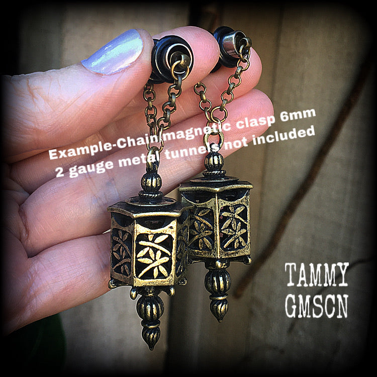 Bronze lantern earrings-Ear hangers