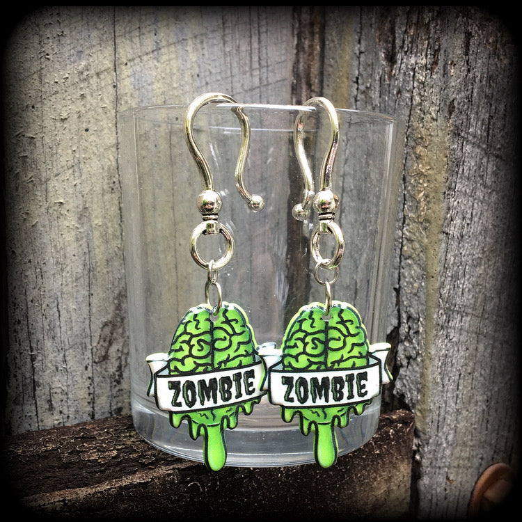 Zombie brains earrings