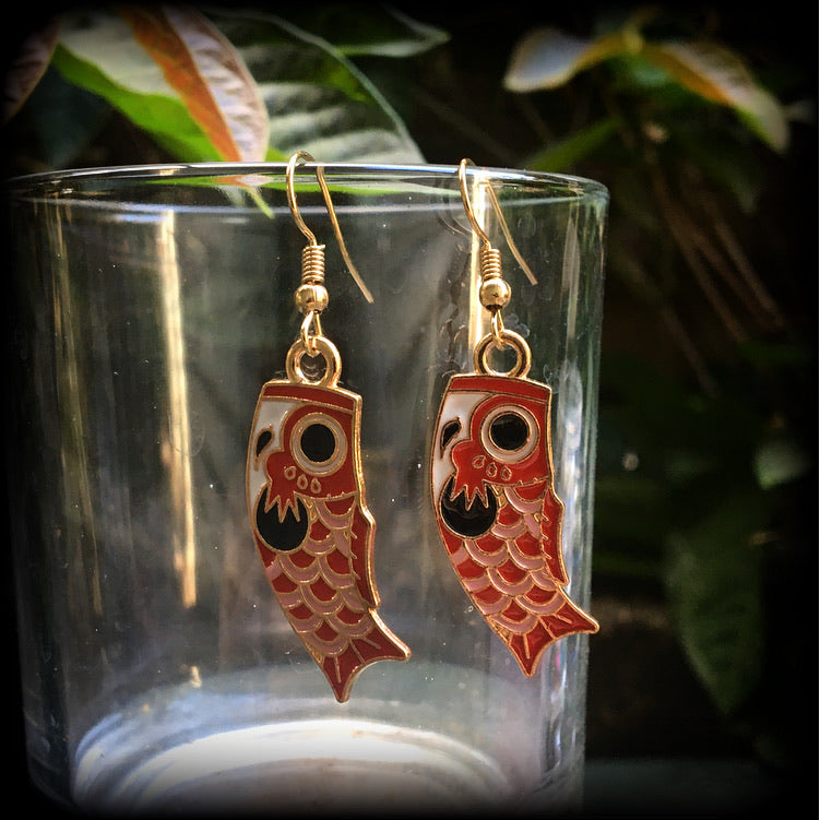 Koinobori earrings-Fish earrings