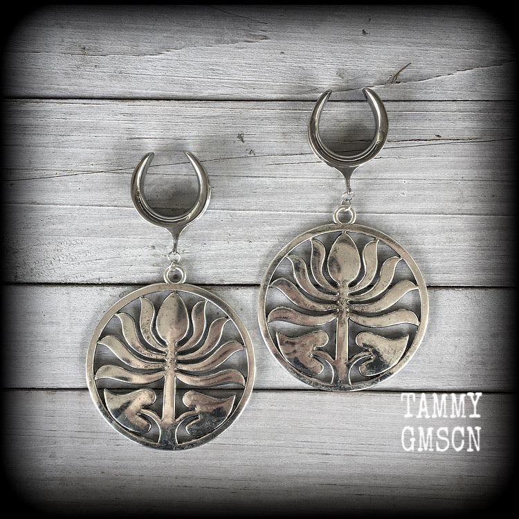 Lotus flower ear hangers