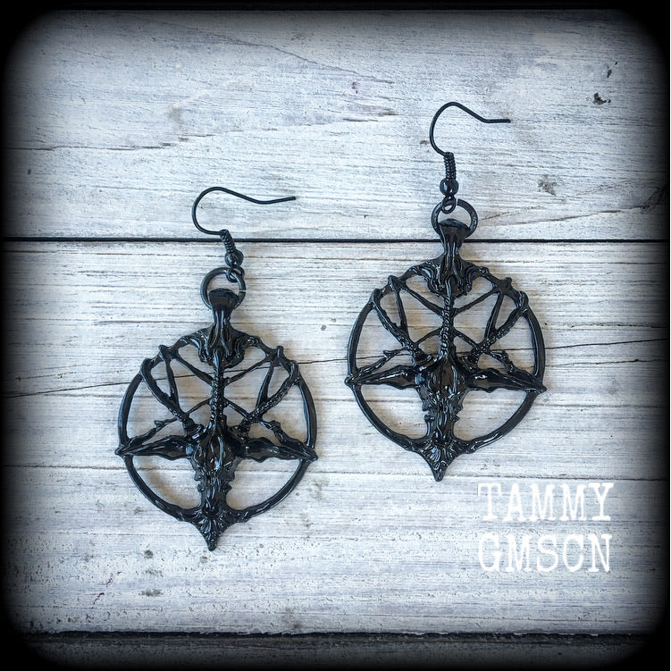 Baphomet earrings-Occult earrings