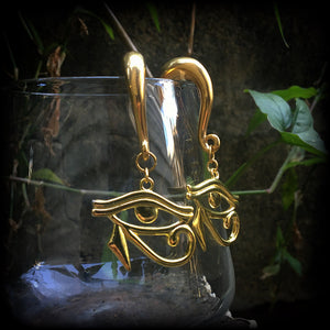 Eye of Ra gauged earrings-Egyptian jewelry
