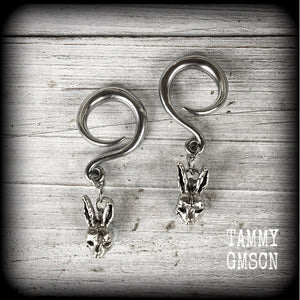 Donnie Darko gauged earrings-Easter bunny earrings