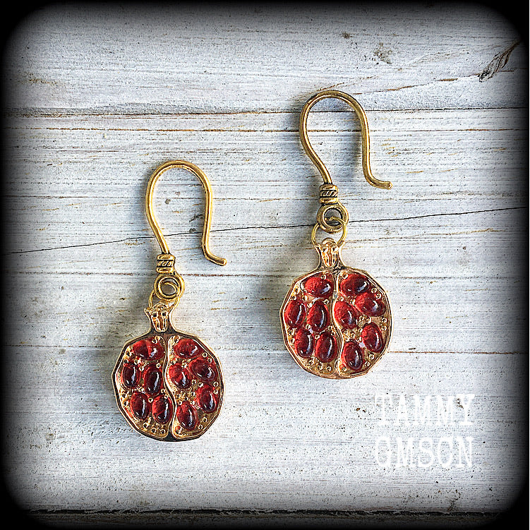 Persephone earrings-Pomegranate ear hangers