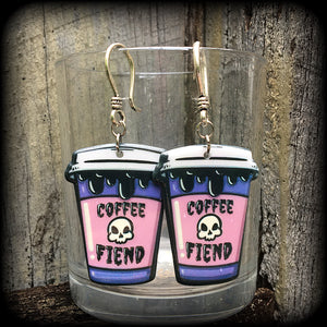 Coffee fiend earrings-Ear hangers