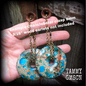 Turquoise Ocean jasper earrings-Ear hangers